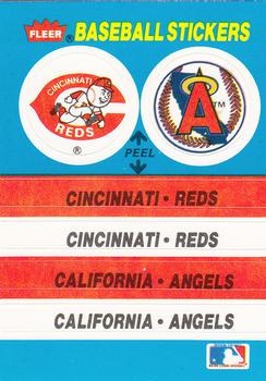 1987 Fleer - Team Stickers #NNO Cincinnati Reds / California Angels Front