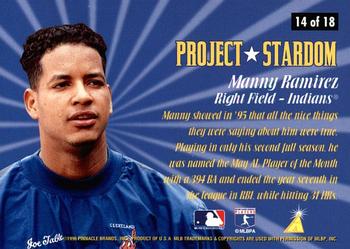 1996 Pinnacle - Project Stardom #14 Manny Ramirez Back