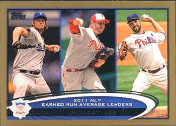 2012 Topps - Gold #297 Clayton Kershaw / Roy Halladay / Cliff Lee Front