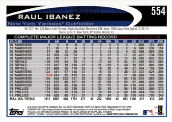 2012 Topps - Gold #554 Raul Ibanez Back