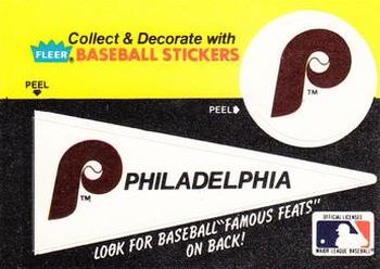 1986 Fleer - Team Stickers #NNO Philadelphia Phillies Pennant Front