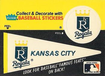 1986 Fleer - Team Stickers #NNO Kansas City Royals Pennant Front