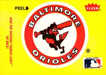 1986 Fleer - Team Stickers #NNO Baltimore Orioles Logo Front