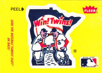 1986 Fleer - Team Stickers #NNO Minnesota Twins Logo Front