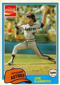 1981 Topps Coca-Cola Houston Astros #10 Joe Sambito  Front