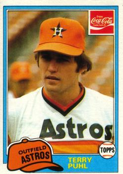 1981 Topps Coca-Cola Houston Astros #7 Terry Puhl  Front