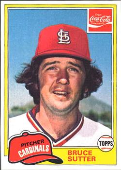1981 Topps Coca-Cola St. Louis Cardinals #10 Bruce Sutter  Front