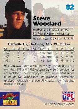 1994 Signature Rookies Draft Picks - Signatures #82 Steve Woodard Back