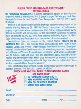 1985 Fleer - Team Stickers Small Print #NNO Atlanta Braves Logo Back