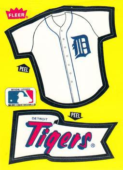 1985 Fleer - Team Stickers Small Print #NNO Detroit Tigers Jersey Front