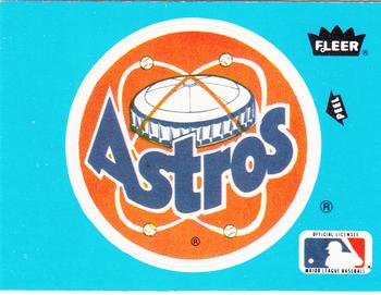 1985 Fleer - Team Stickers Small Print #NNO Houston Astros Logo Front
