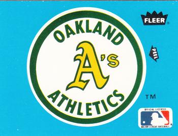 1985 Fleer - Team Stickers Small Print #NNO Oakland A's Logo Front