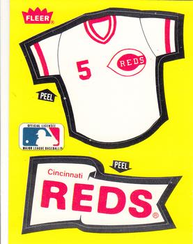 1985 Fleer - Team Stickers Small Print #NNO Cincinnati Reds Jersey Front