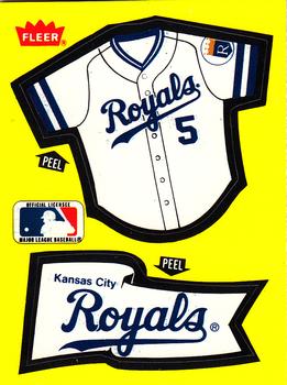 1985 Fleer - Team Stickers Small Print #NNO Kansas City Royals Jersey Front