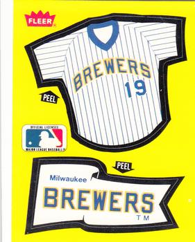 1985 Fleer - Team Stickers Small Print #NNO Milwaukee Brewers Jersey Front
