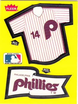 1985 Fleer - Team Stickers Small Print #NNO Philadelphia Phillies Jersey Front