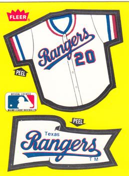 1985 Fleer - Team Stickers Small Print #NNO Texas Rangers Jersey Front