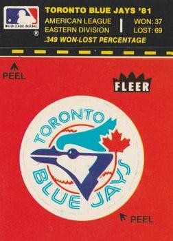 1982 Fleer - Team Stickers #NNO Toronto Blue Jays Logo Front