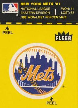1982 Fleer - Team Stickers #NNO New York Mets Logo Front
