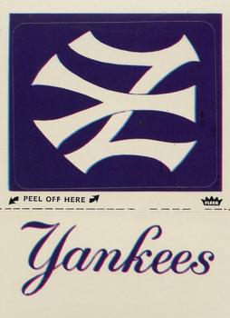 1982 Fleer - Team Stickers #NNO New York Yankees Monogram Front