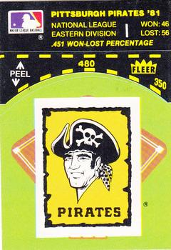1982 Fleer - Team Stickers #NNO Pittsburgh Pirates Baseball Diamond Front