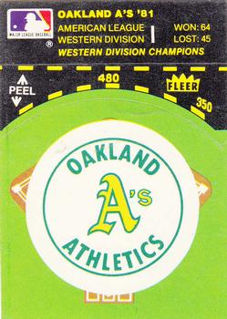 1982 Fleer - Team Stickers #NNO Oakland A's Baseball Diamond Front
