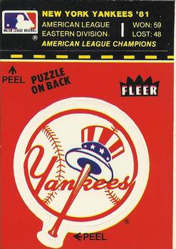 1982 Fleer - Team Stickers #NNO New York Yankees Logo Front