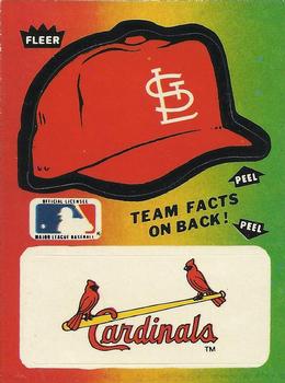 1983 Fleer - Team Stickers #NNO St. Louis Cardinals Cap Front