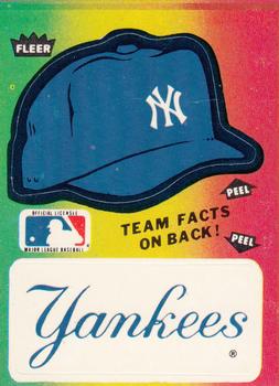 1984 Fleer - Team Stickers #NNO New York Yankees Cap Front