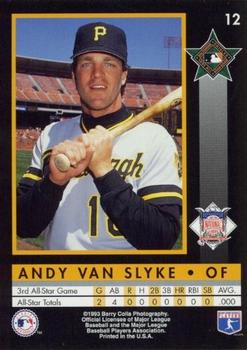 1993 Barry Colla All-Star Game #12 Andy Van Slyke Back