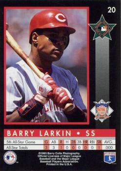 1993 Barry Colla All-Star Game #20 Barry Larkin Back