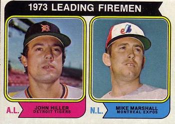 1974 Topps #208 1973 Leading Firemen (John Hiller / Mike Marshall) Front