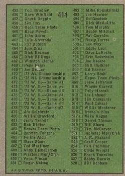 1974 Topps #414 Checklist 397-528 Back