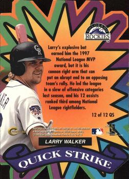 1998 Circa Thunder - Quick Strike #12QS Larry Walker Back
