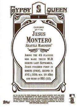 2012 Topps Gypsy Queen - Framed Gold #1 Jesus Montero Back