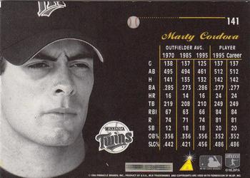 1996 Pinnacle Aficionado #141 Marty Cordova Back