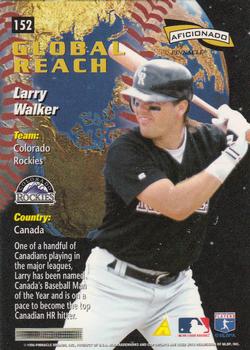 1996 Pinnacle Aficionado #152 Larry Walker Back