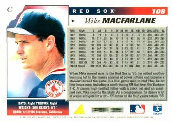 1996 Score #108 Mike Macfarlane Back