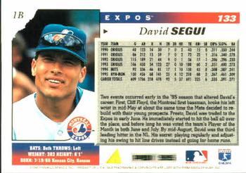 1996 Score #133 David Segui Back