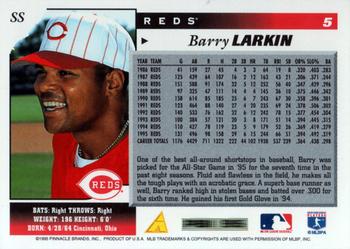 1996 Score #5 Barry Larkin Back