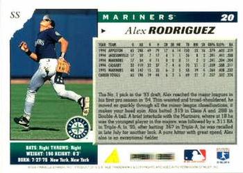 1996 Score #20 Alex Rodriguez Back