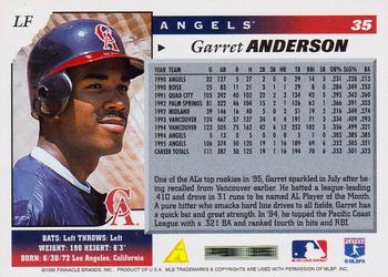 1996 Score #35 Garret Anderson Back