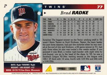 1996 Score #77 Brad Radke Back