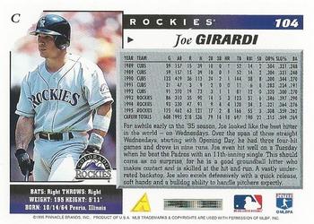 1996 Score #104 Joe Girardi Back