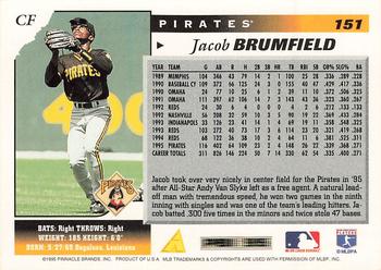 1996 Score #151 Jacob Brumfield Back