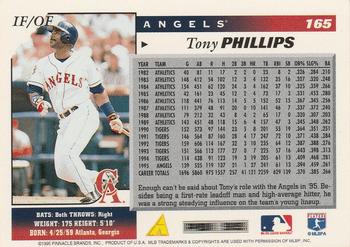 1996 Score #165 Tony Phillips Back