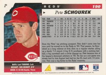 1996 Score #190 Pete Schourek Back