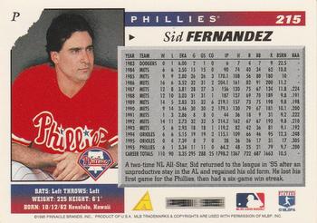 1996 Score #215 Sid Fernandez Back