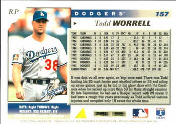 1996 Score #157 Todd Worrell Back