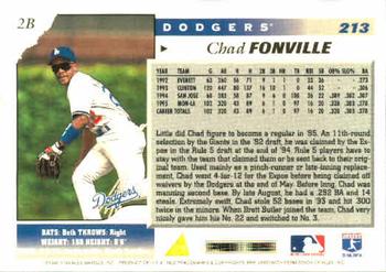 1996 Score #213 Chad Fonville Back